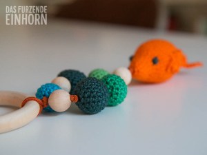 Crochet fishy teething ring