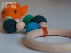 Crochet fishy teething ring