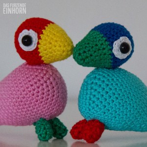 Lovebirds Kay Bojesens Singvögel gehäkelt