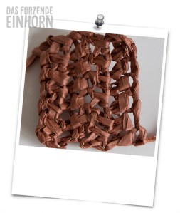 paper yarn worked in double crochets