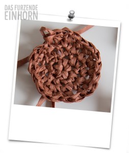 paper yarn worked in a magic ring