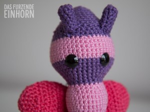 crocheted butterfly rattle